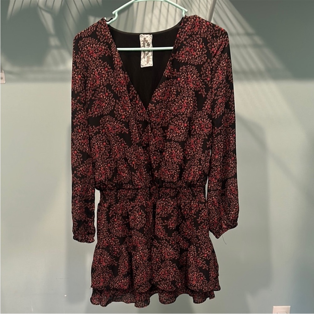 Floral V-Neck Long Sleeve Dress